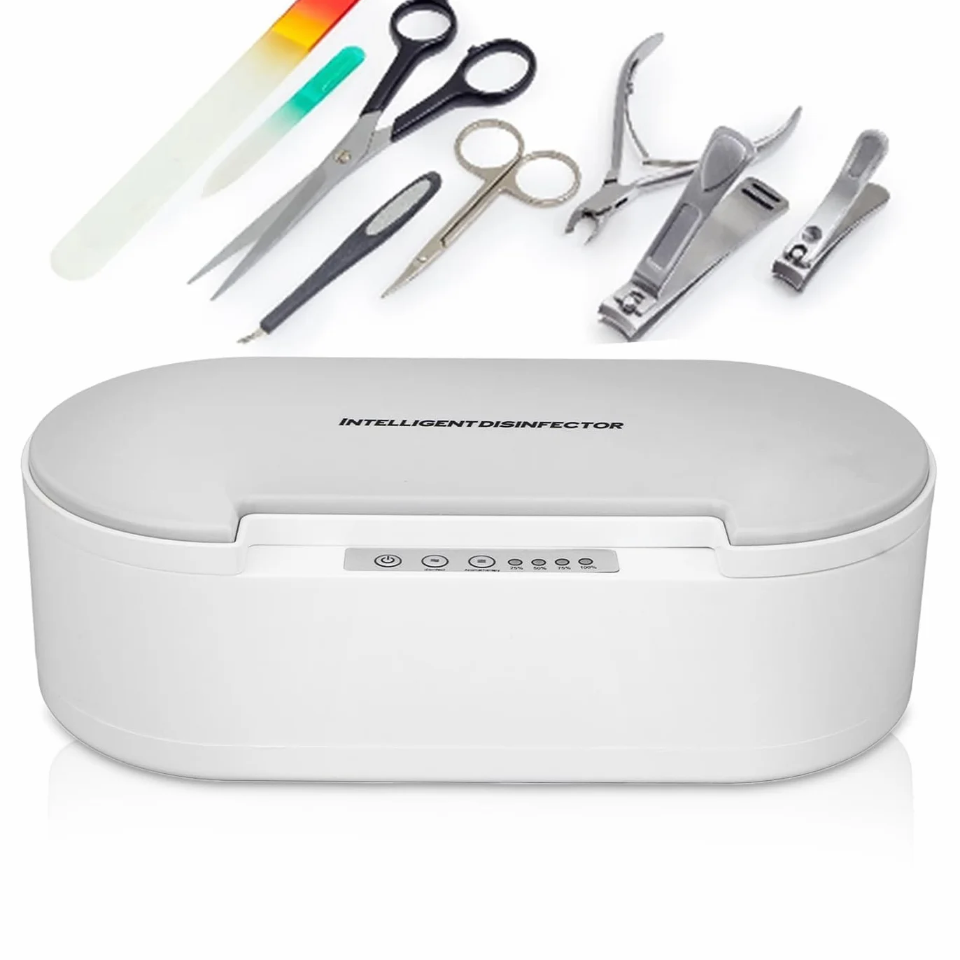 YUYTE UV Reinigungsbox, Professionelle Sterilisationsschale, Voice Broadcast Clean Sterilisator Box Aufbewahrungsorganisator für Nagel, Pinzette, Friseursalon