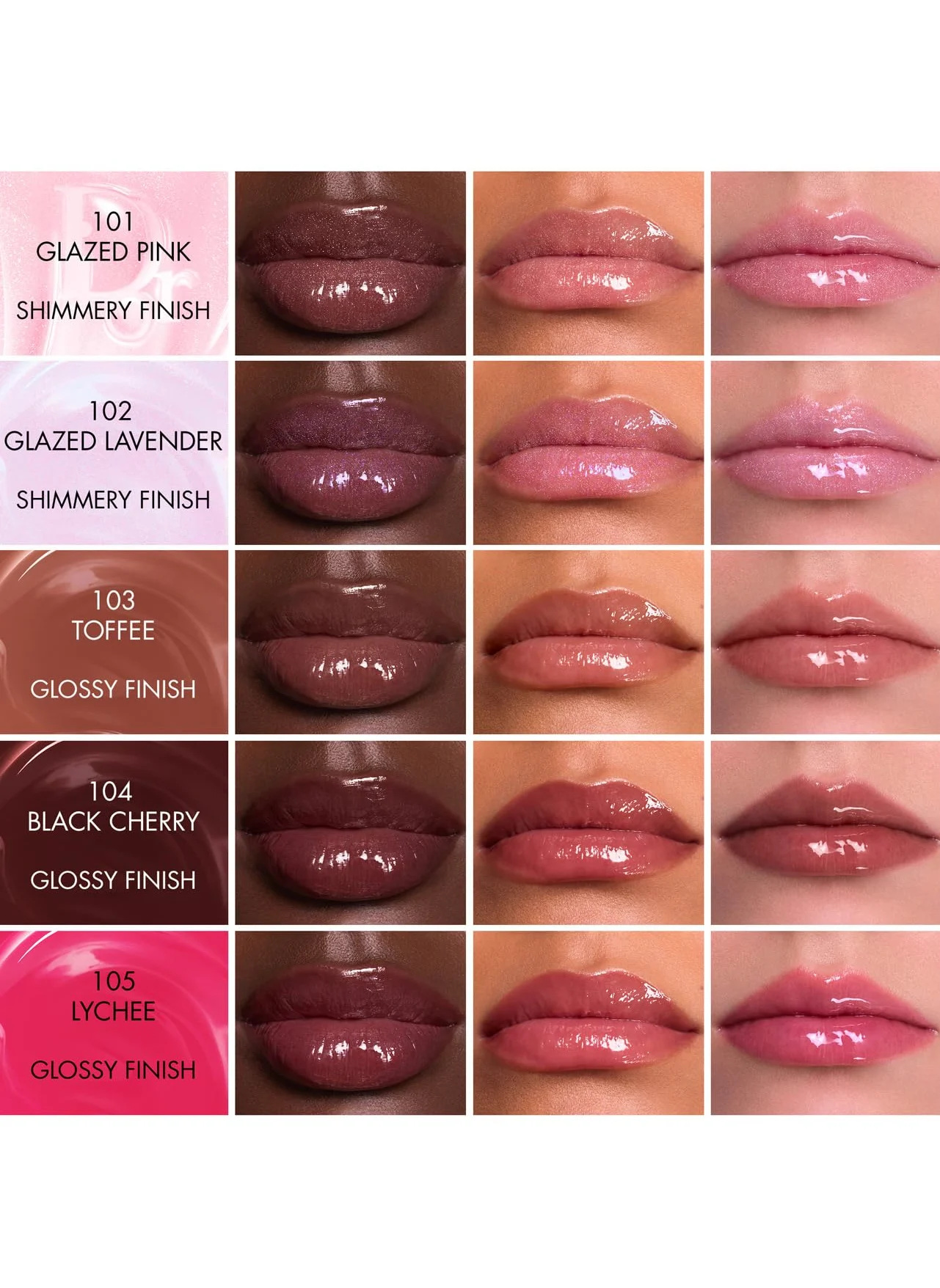 Dior Addict Lip Glow Butter, feuchtigkeitsspendender Lippenbalsam, glänzend, 5 Töne, natürliche Formel 90 %, 24 Stunden Feuchtigkeit (105 Lychee)