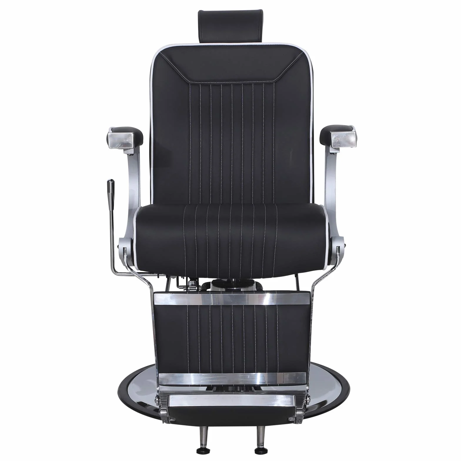 Barberpub Friseurstuhl Bedienungsstuhl 3822 Silber-Schwarz