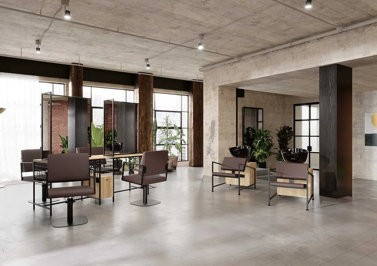 Ayala Friseurstuhl Loft schwarz 360° Drehbar Höhenverstellbarer Hydraulischer Friseursessel