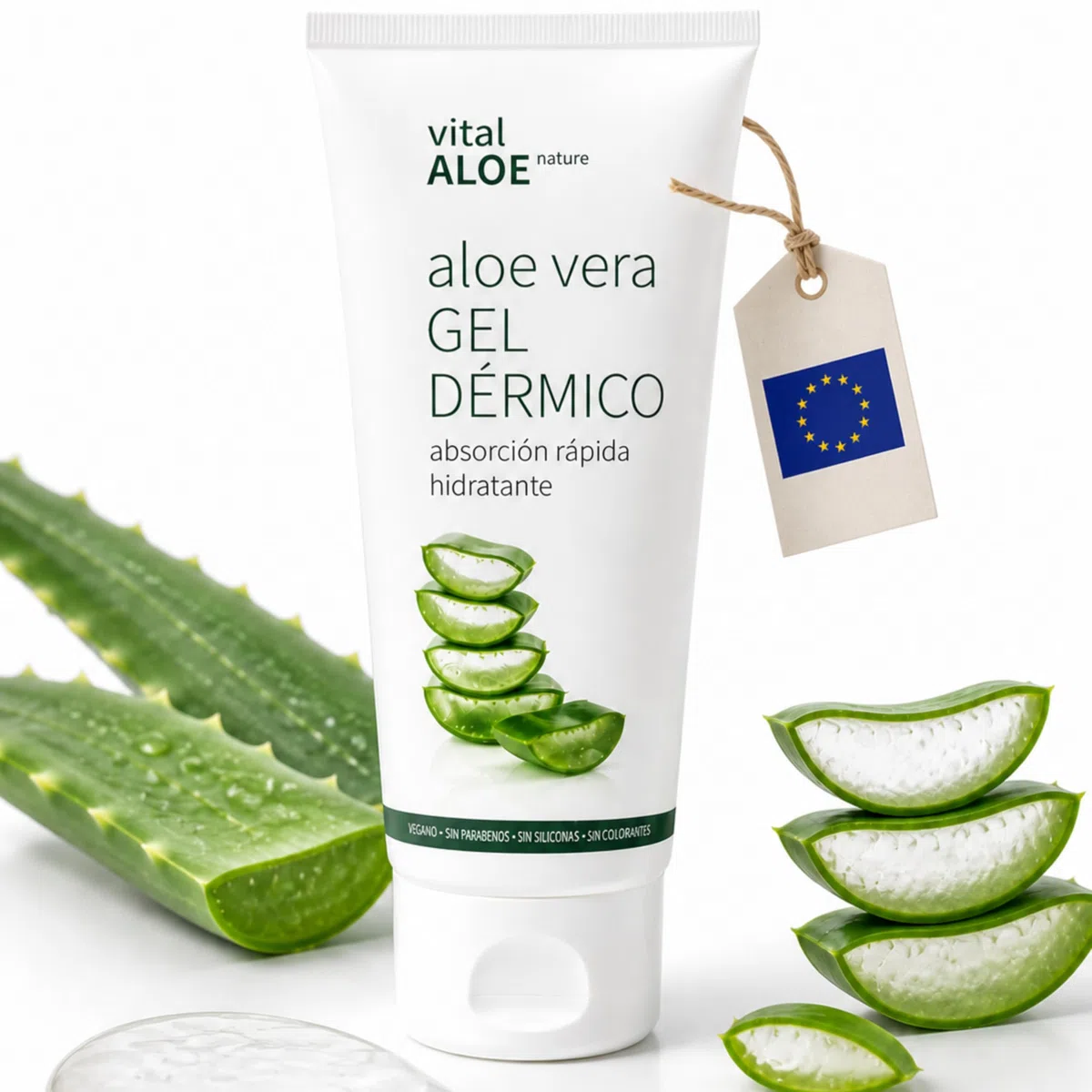 Aloe Vera Dermogel 5x200 ml | Feuchtigkeitsspendendes Gel für Gesicht und Körper mit Bio-Aloe Vera | After Sun und Nach der Haarentfernung | Schnell Einziehend, Vegan, Ohne Parabene und Farbstoffe