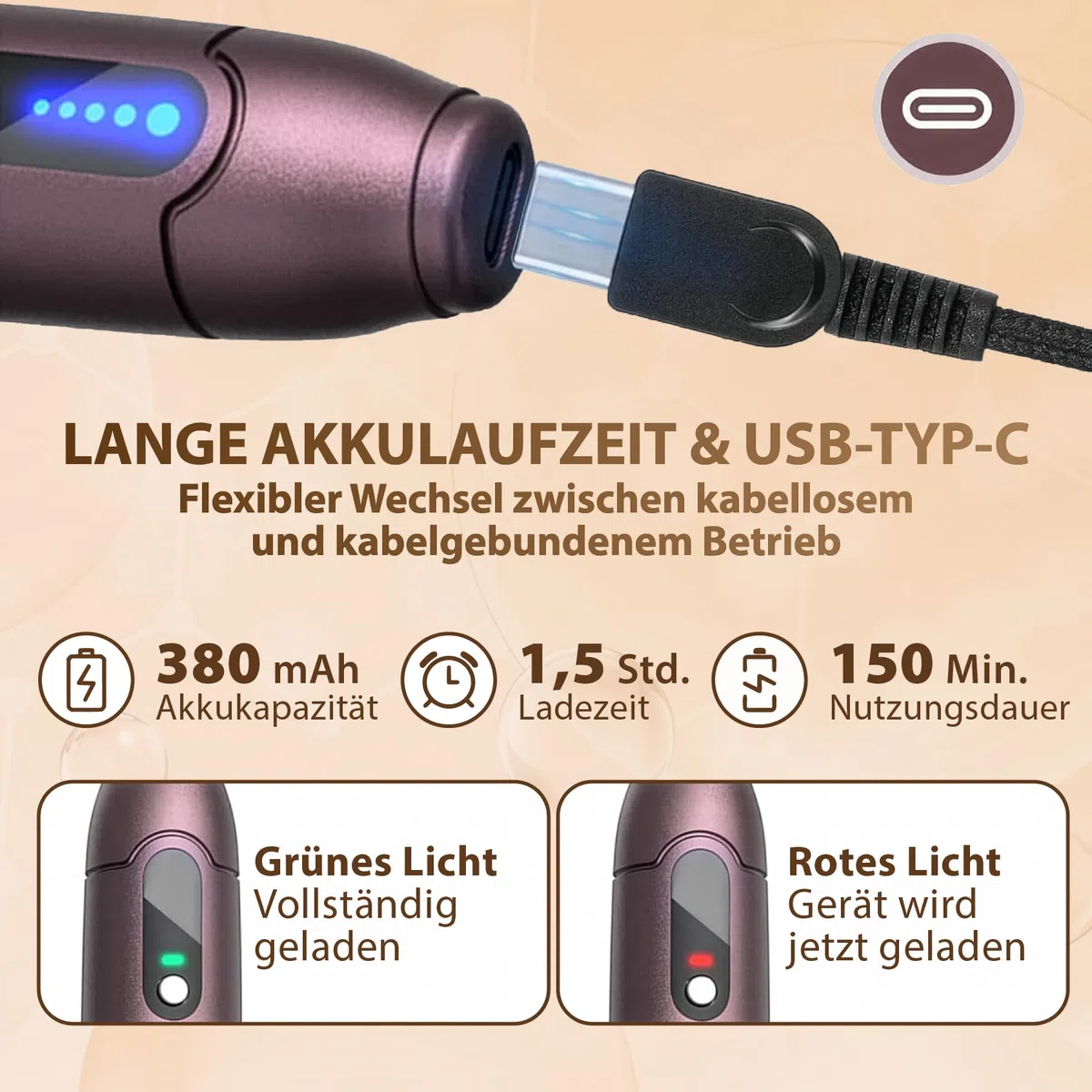 P-Beauty -Ultima A10 Microneedling Gerät, Derma Pen kabellos, USB-C, 5 Stufen, 0-2,5mm, inkl. 2 Kartuschen Anti Aging, Anti Falten, Gesichtspflege, Hautpflege für Hautbild & Poren