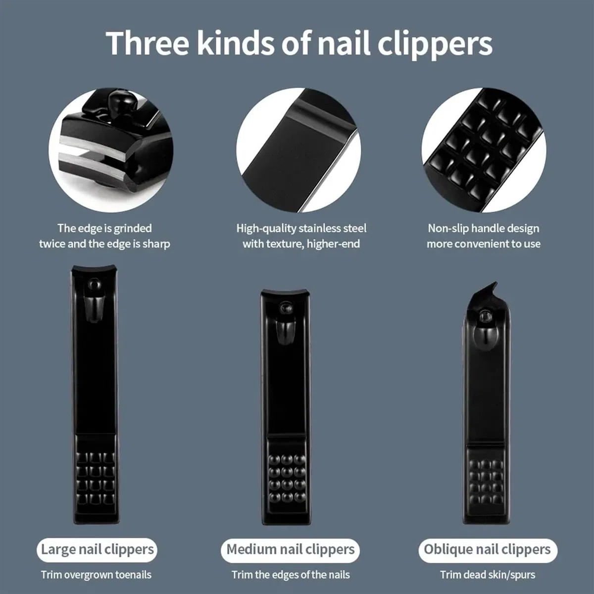 Nagelknipser, Trimmer Earpick Grooming Kit Maniküre Pediküre Schere Pinzette Nagelwerkzeuge Set mit schwarzem Tra, Körperpflege