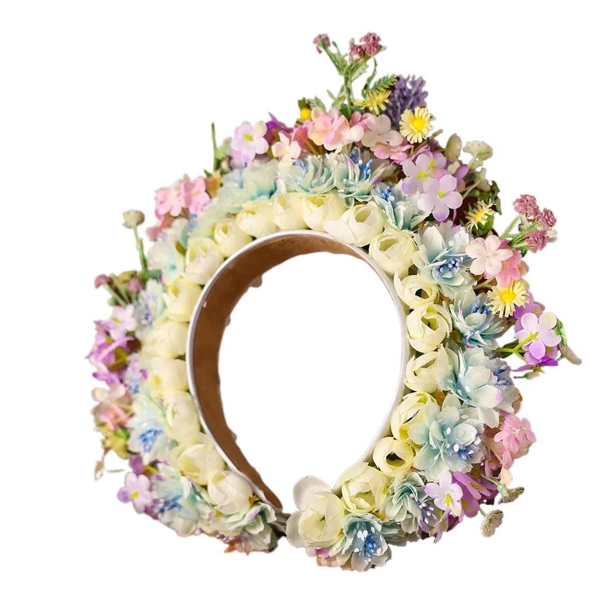 Blumenkranz Haare Bunte Blumen Prinzessin Haarnadel Blumen Stirnband Kopfschmuck for Frauen Braut Hochzeit Haarschmuck Haarbänder(Color4)