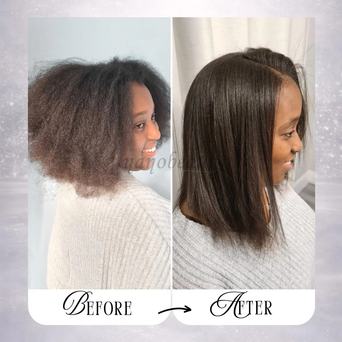 Nanobeauty Brazilian Keratin Hair Straightening Treatment Kit, Diamond Infused, 250ml, Vegan, Blow Dry, Smoothing/Repair, Arganöl, Formaldehyd Free Plus 250ml Shampoo