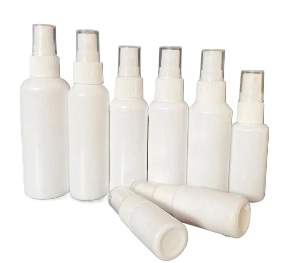 100PCS/LOT White Spray Bottle 10ml 20ml 30ml 50ml 60ml 100ml Empty Perfume Vial Refillable Mist Pump Atomizer Travel(100 ml)