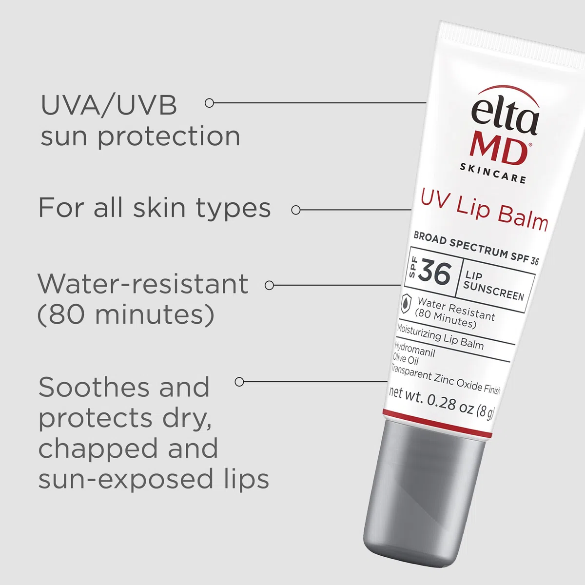 EltaMD UV-Lippenbalsam Sonnenschutz Breitspektrum LSF 31, 0,28 oz