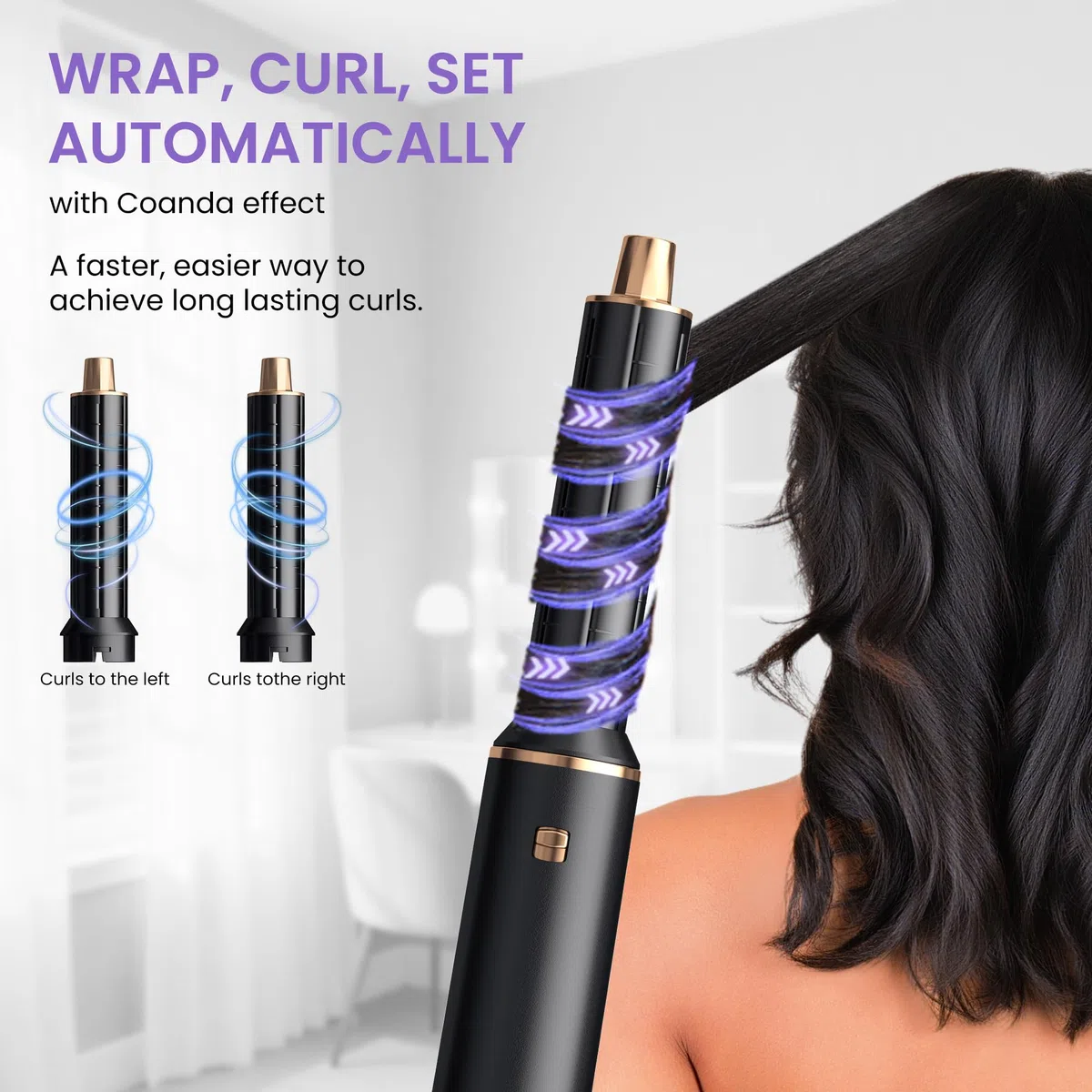 Haarstyler 5 in 1, 1000w Hairstyler Airstyler Haarstyling Geräte, Rundbürstenföhn Ionen Air Lockenstab, für Haar Volumen,Trocknen,Glätten, Keine Hitzeschäden Hair Dryer Brush Set