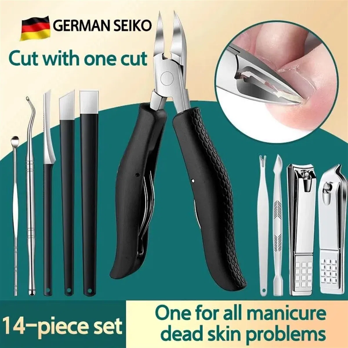 Pediküre-Werkzeug for Zuhause, Paronychie, tragbares Maniküre-Messer, hochwertige Schere, abgestorbene Haut, Körperpflege-Set