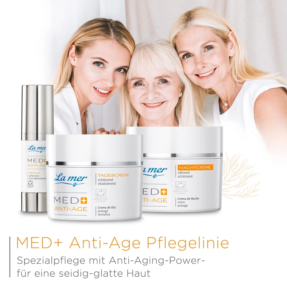 La mer MED+ Anti-Age Nachtcreme - Vitalisierende Gesichtspflege - Schützt vor UV-bedingter Hautalterung - Für empfindliche und trockene Haut - 50 ml