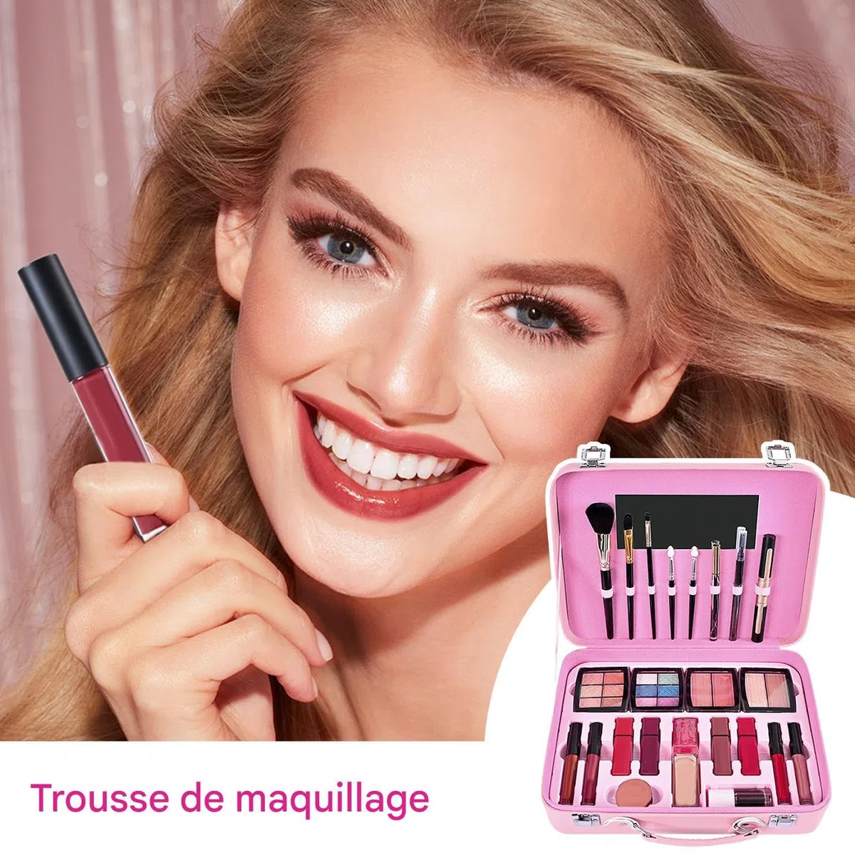 Schmink-Set Für Frauen Wasserfester Lippenstift Kosmetik | Tragbares Anfänger Make-up Set für Damen, Mütter, Freundinnen und Bühnenauftritte