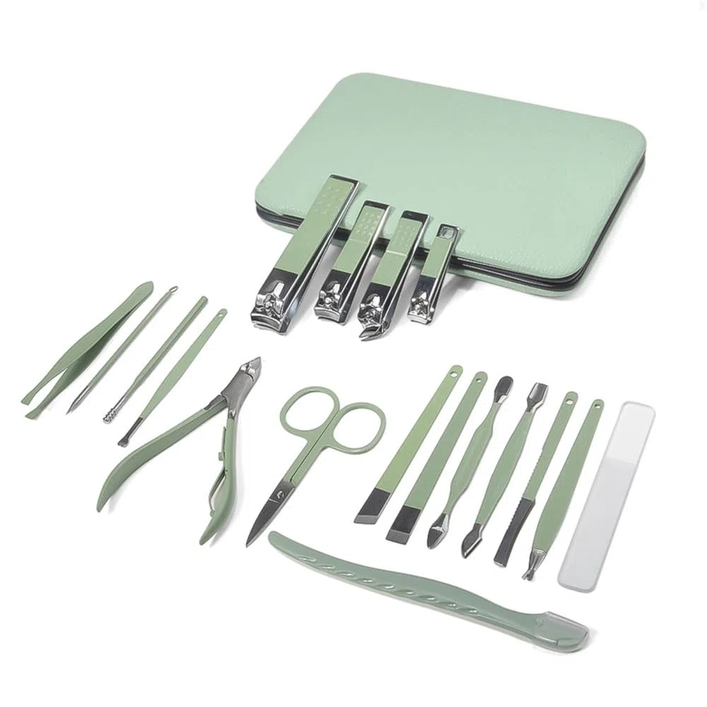 Nagelknipser-Set, 18-teilig, Edelstahl, Maniküre, Pediküre, Werkzeuge mit Schneider, Schere und Ohrlöffel für Körperpflege und Fellpflege