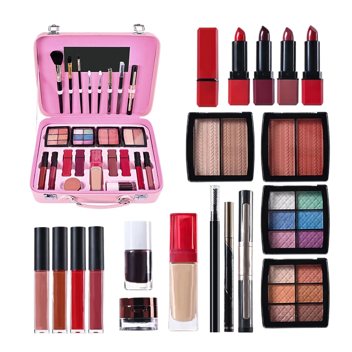 Make-up Set für Anfänger Tragbare Kosmetik-Palette | Tragbares Langanhaltendes Damen Make-up Set Für Damen, Mütter, Freundinnen Und Bühnenauftritt