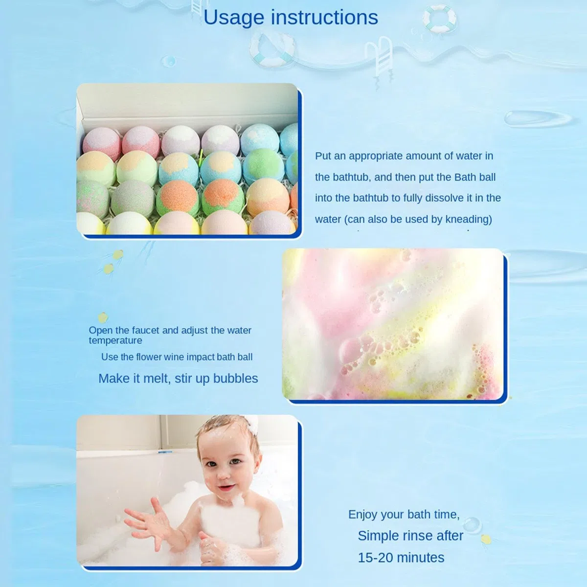 Badesalz-Ball 24 Stück Entspannender Reinigungsschaum | Badesalz mit Spielfigur Für , Mädchen, Spa, Zuhause, Badewanne, Reise, Hotel