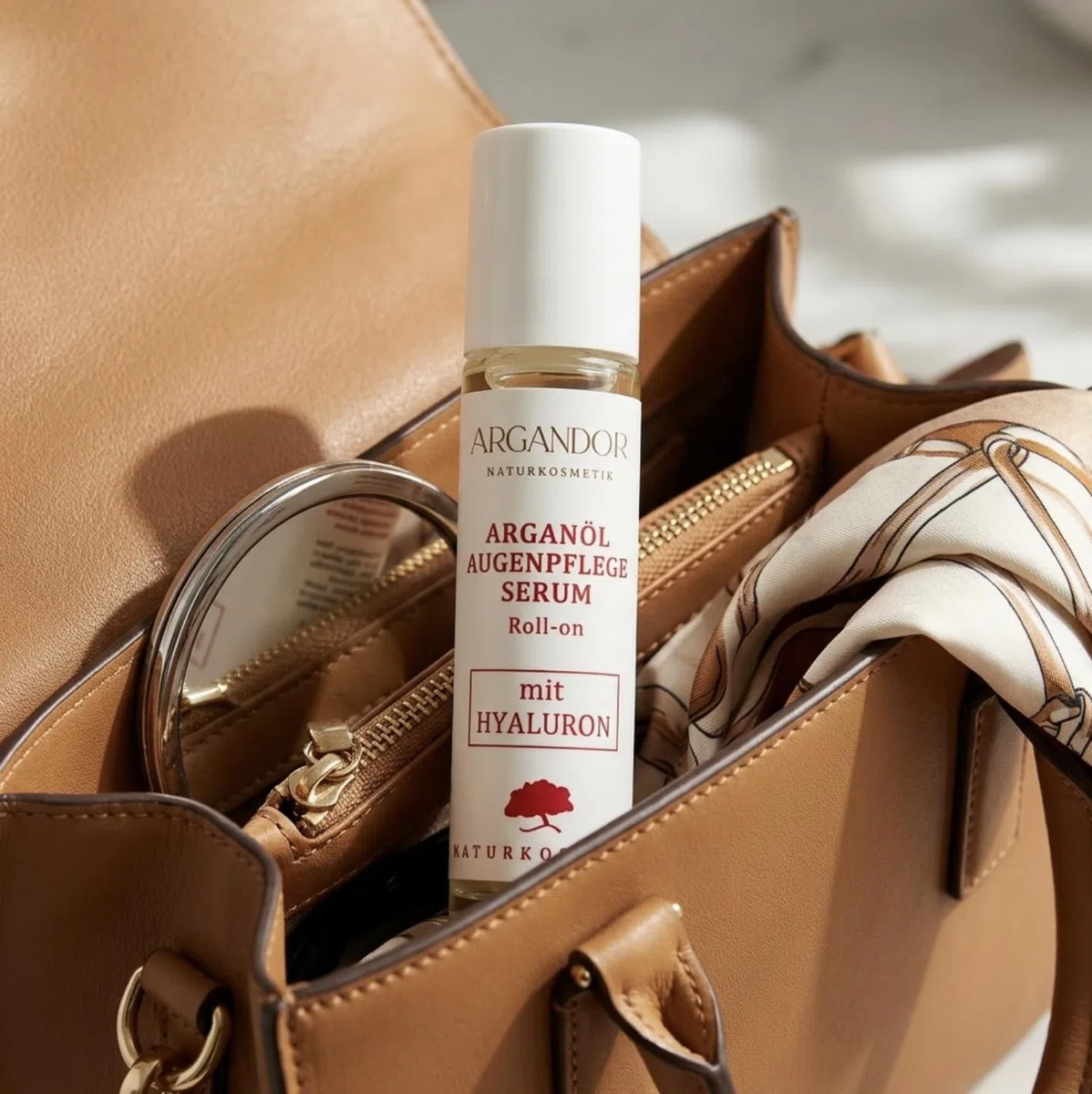ARGAND'OR veganes Bio Arganöl Augen-Pflege-Serum 10 ml Regeneriert, strafft und wirkt abschwellend Mit praktischem Roll-on Applikator Vegane Naturkosmetik