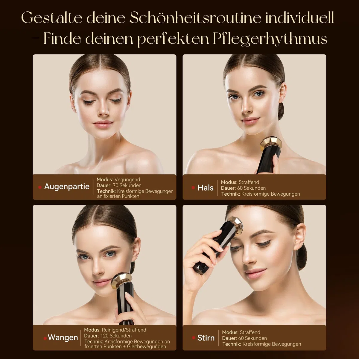 ANLAN 5-in-1 Gesichtsmassagegerät mit 18K Gold – Radiofrequenz, EMS, Mikrostrom & Lichttherapie – Falten reduzieren, V-Form Lifting für empfindliche Haut