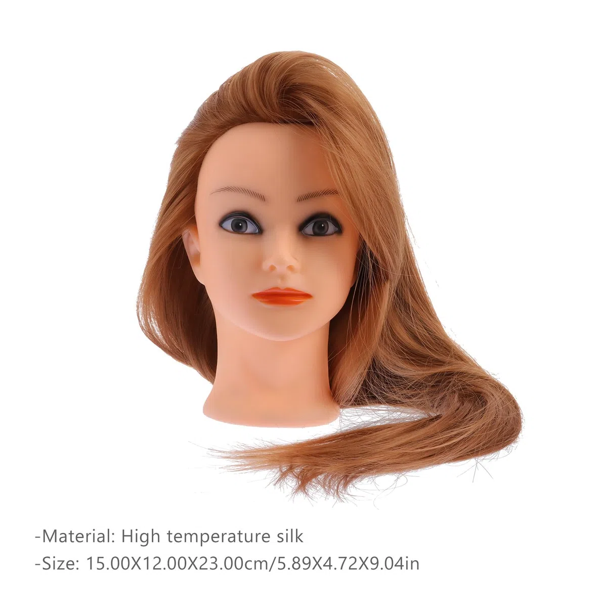 jojofuny Trainingspuppenkopf aus Hochtemperatursilke mit Ständer Haarstyling Model für Frisurentraining und Praktisches Abschlussgeschenk für Schüler