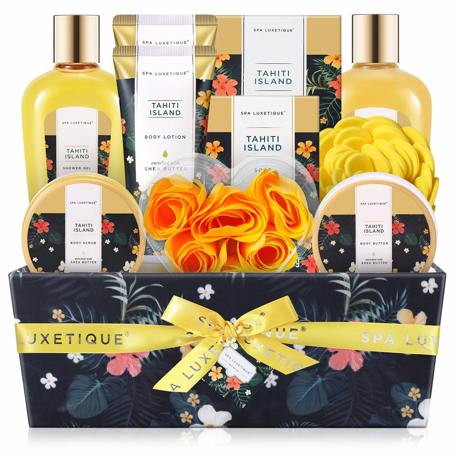 Spa Luxetique Geschenke für Frauen 12tlg Tahiti Insel Bade Geschenkset mit ätherischem Öl