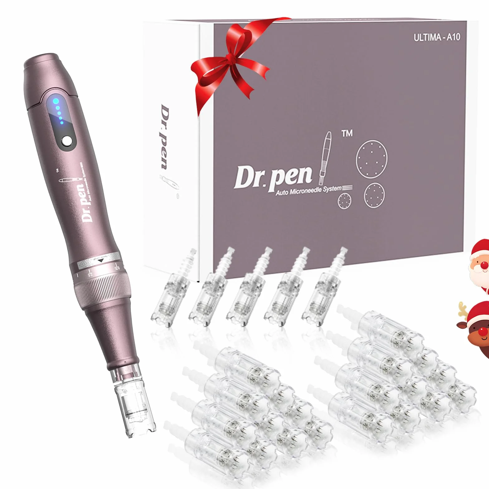 Dr. Pen 2026 Ultima A10 Professioneller Microneedling Pen, Kabellos mit 25 Ersatzkartuschen, 5 Stufen und LED-Anzeige Elektrischer Dermapen für Haarwachstum, Gesicht, Körper und Hautpflege