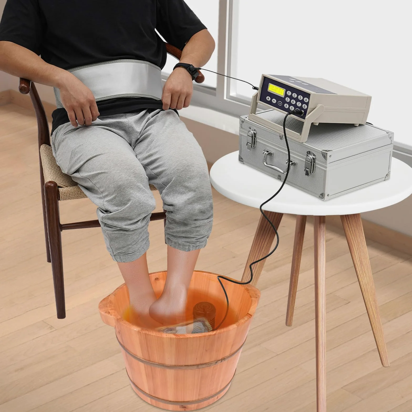 Ionische Entgiftungsmaschine für Fußbad, tragbar, Fußball, Spa, Ionen, Detox-System, Ionisches Reinigungssystem, für den Heimgebrauch, verstellbare Mode und Zeit, für zu Hause