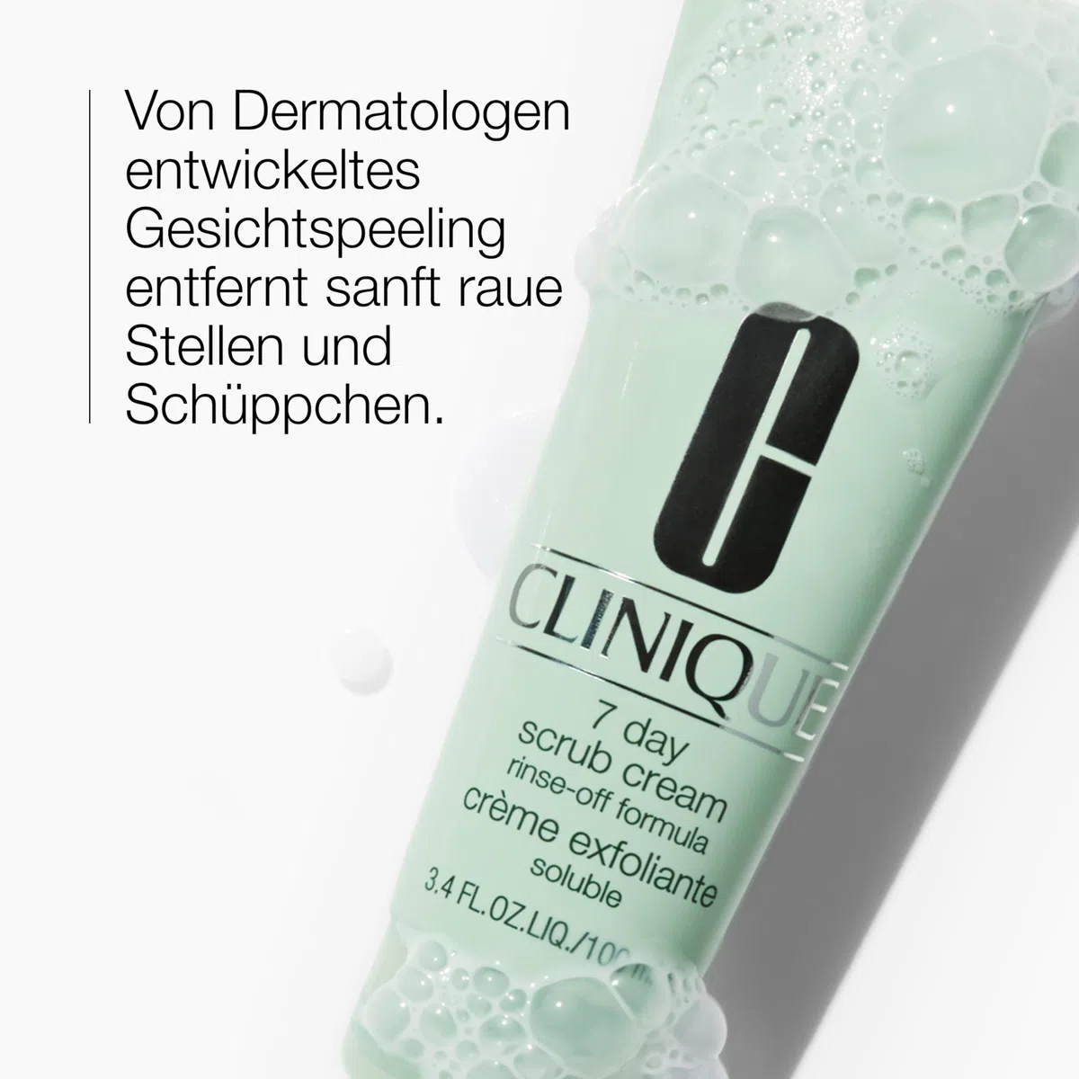 Clinique 7 Day Scrub Cream Rinse-Off Formula | Gesichtspeeling | Entfernt abgestorbene Hautzellen | Für glattere Haut | 100 ml