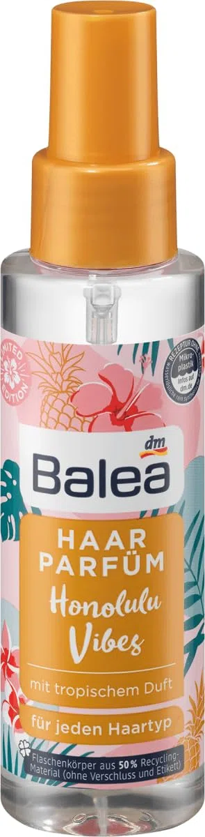 Balea 3er-Set Haarparfum: PINK BLOSSOM pudrig-blumiger Haarduft, verleiht dem Haar natürlichen Glanz ohne zu beschweren, 100 ml + HONOLULU VIBES tropischer Duft für jeden Haartyp, 2 x 100 ml (300 ml)