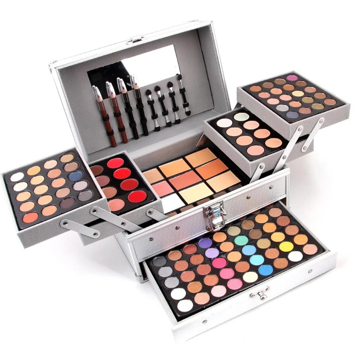 Make-up-Koffer Set, 118 Farben, Profi-Palette für Damen, Lidschatten, Lipgloss - Geschenk zum Geburtstag, Weihnachten