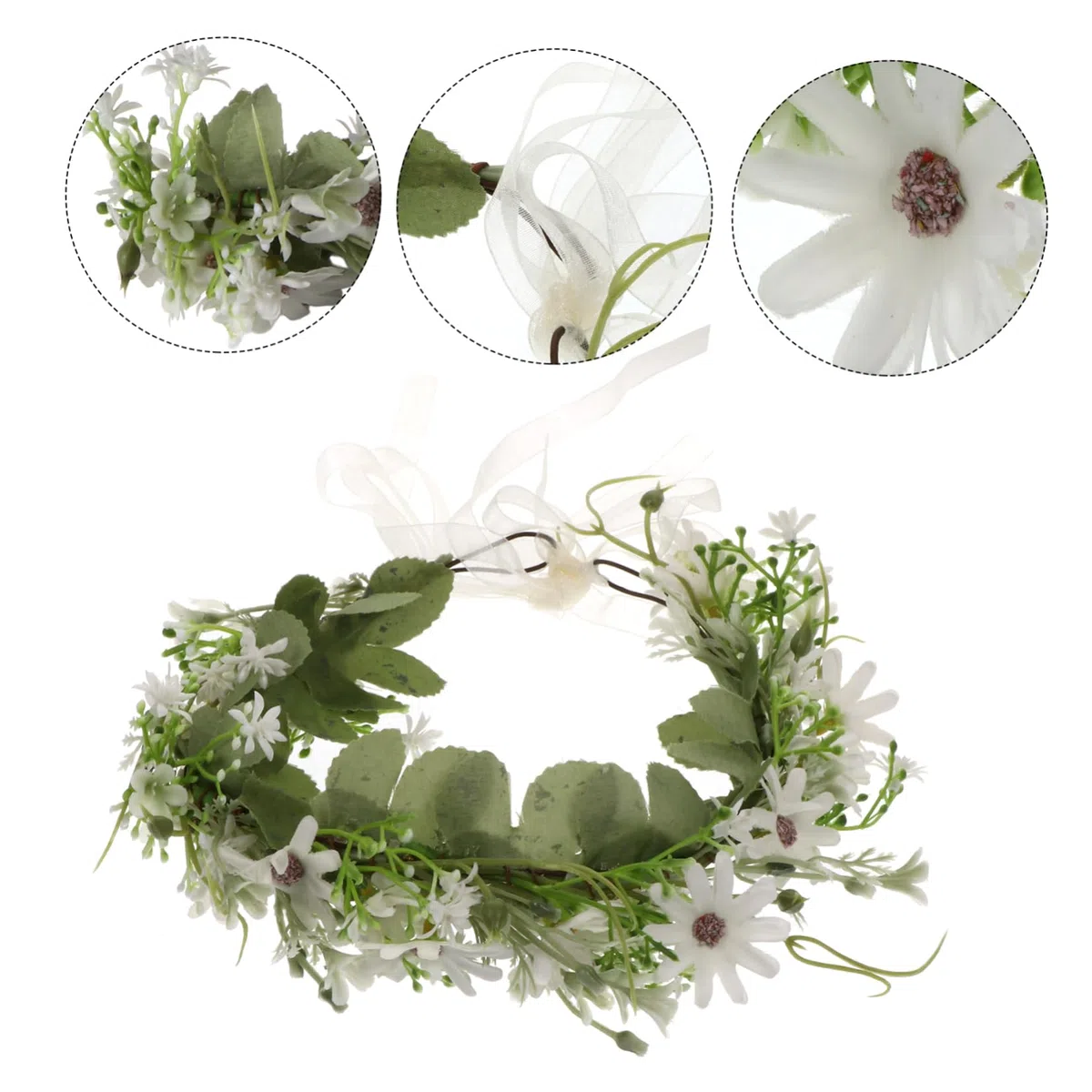 FRCOLOR 3stücke Frisch Und Elegant Blumiger Stirnband-kranz Für Frauen Handgefertigte Haaraccessoires Für Hochzeiten Partys Und Fotoshootings Farbton Leicht Bequem