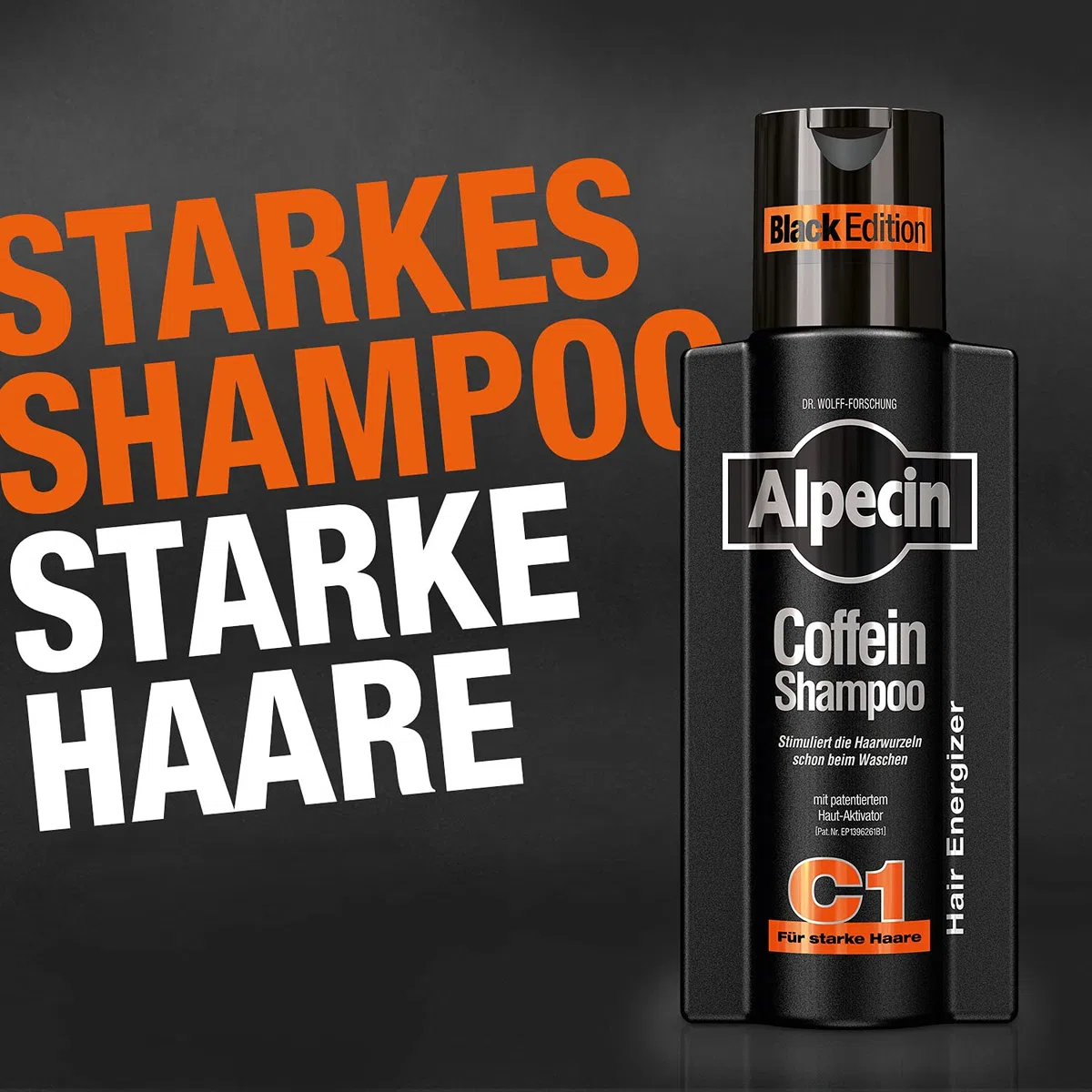 Alpecin Coffein-Shampoo C1 Black Edition - 6 x 250 ml - mit neuem Duft | Natürliches Haarwachstum für Männer | Energie für kräftiges Haar | Haarpflege für Männer - Made in Germany