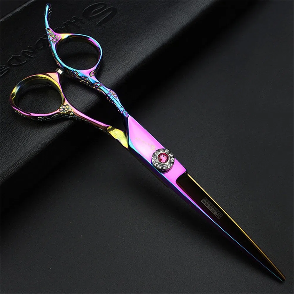 6-Zoll-Linkshänder Friseurschere Friseur Scheren Set (6 Zoll, 2 Stück-E) | Professionelle linke Hand, Styling, ergonomische Rutschschutzgriffe