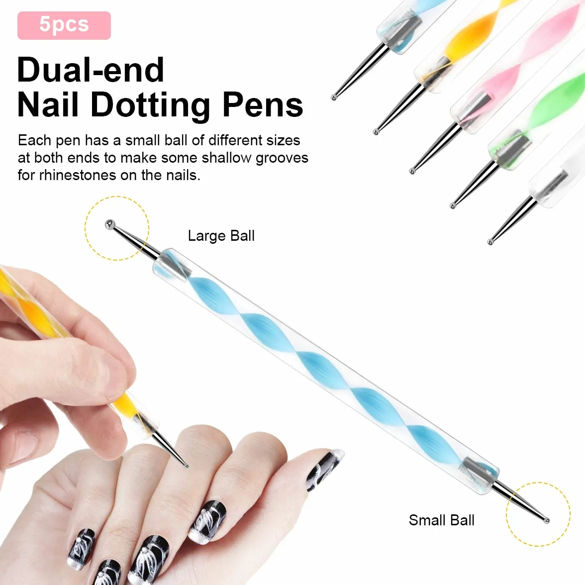 URAQT 20 Stück Nagel Pinsel Set, Nageldesign-Stifte Brush, Acryl Nagel Kunst Pinsel, Nagelbürste Professionell Malerei Pen für gelnägel UV-Gel Nageldesign Nail Art