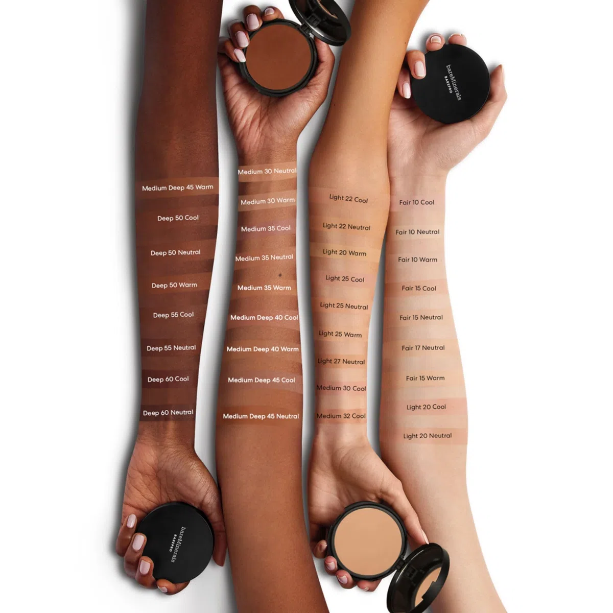 bareMinerals BAREPRO Skin-Perfecting Powder Foundation - Mattierende Kompaktpuder-Foundation mit voller Deckkraft, pflanzlichem Squalan, talkfrei, ölkontrollierend, vegan