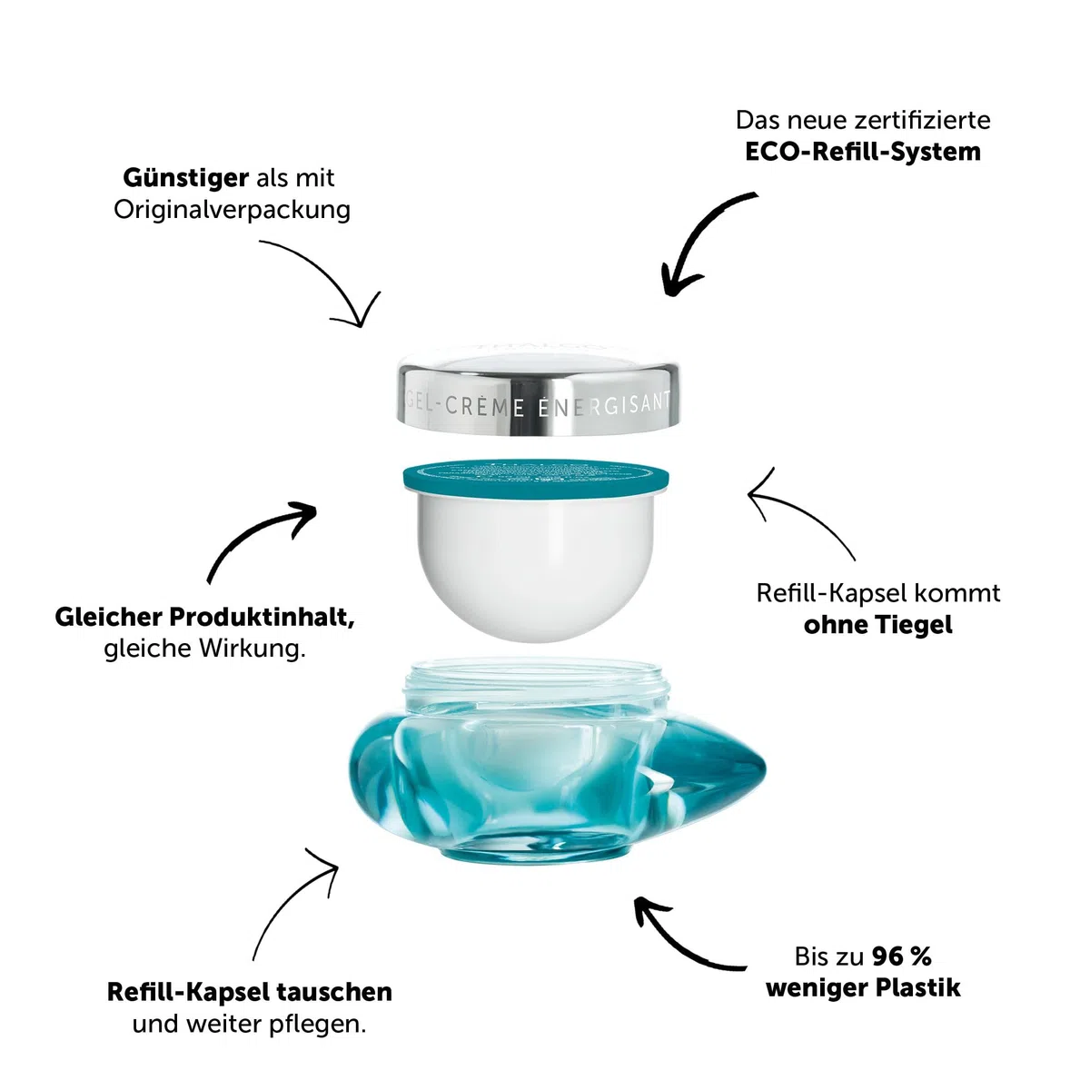 THALGO Hyalu-Procollagène Anti-Aging Creme 50 ml (Refill) – Faltenkorrigierende Gesichtscreme mit Hyaluron & Kollagen – Reichhaltige Tagespflege für Spannkraft – Pflanzliche Retinol Alternative
