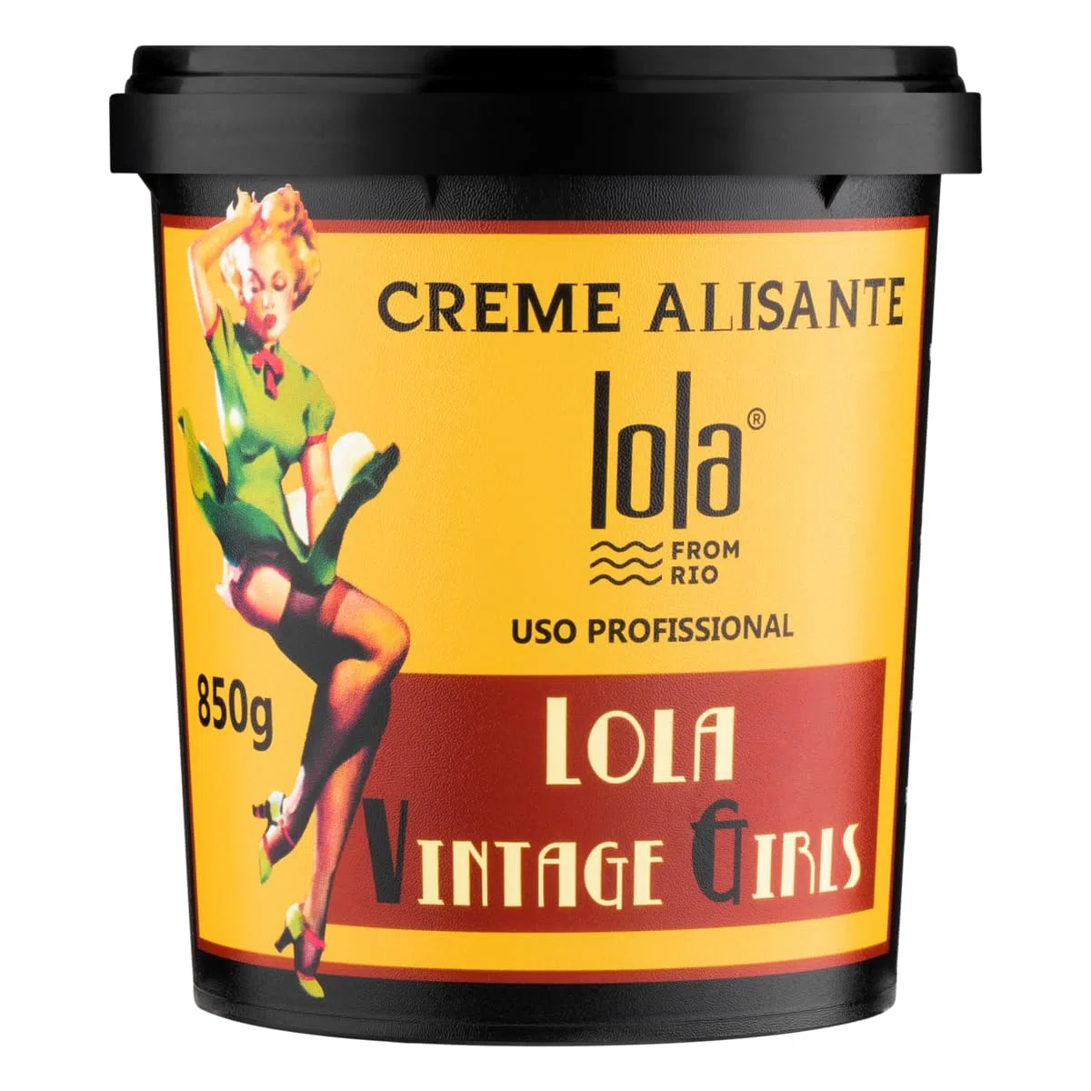 Lola Cosmetics - Vintage Mädchen Glättungscreme - Für Lockiges oder Krauses Haar - Glättende Haarcreme - 850 ml