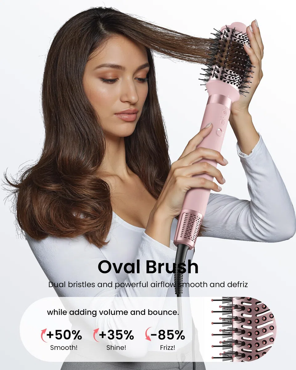 MESCOMB 5 in 1 Hairstyler Set, 110.000 U/min High-Speed Airstyler mit Ionen Haartrockner, Lockenstab & Volumenbürste