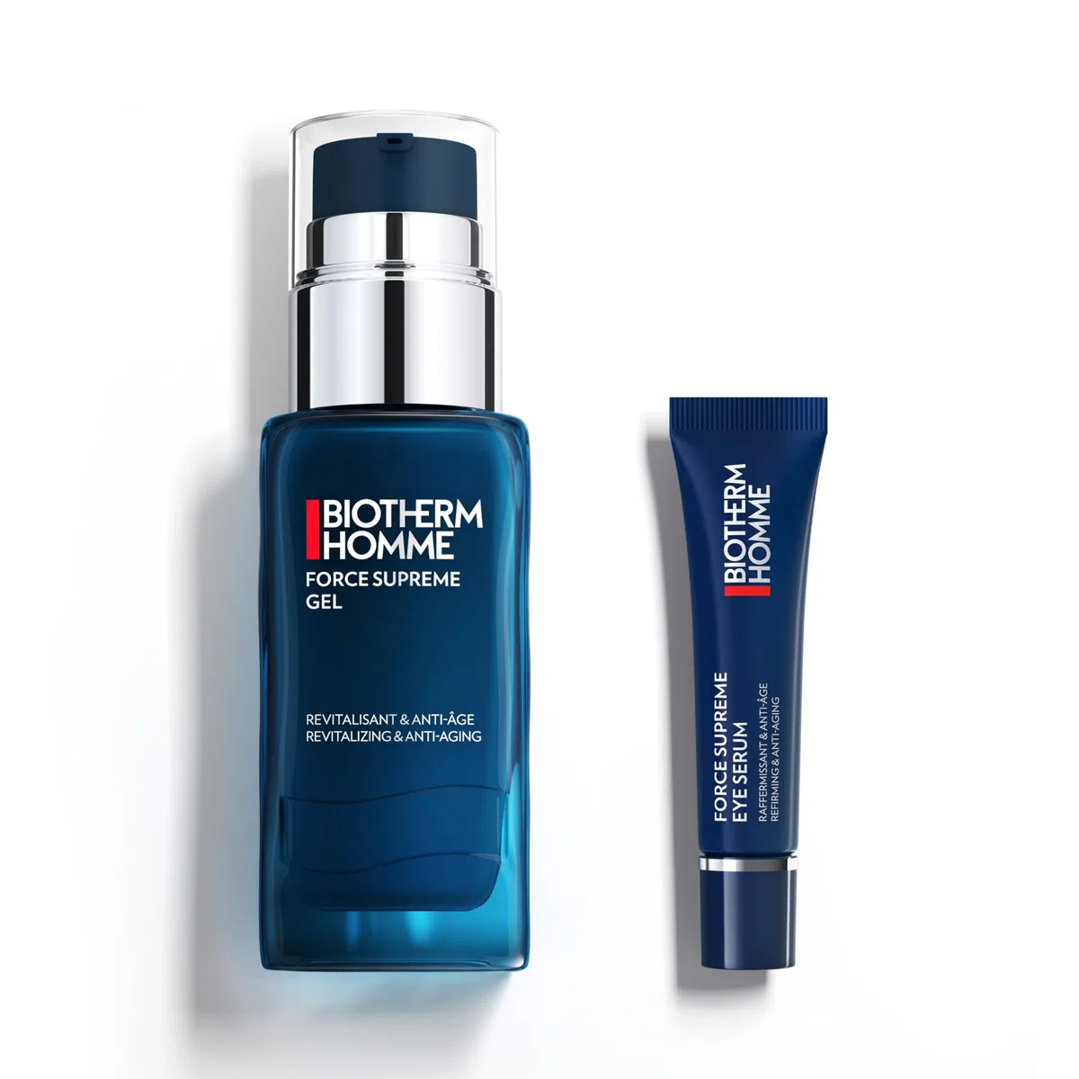 Biotherm Homme Force Supreme Gel, revitalisierendes Gesichtsgel für Männer mit Anti Aging Effekt, Gesichtspflege mit Life Plankton, Blaualgen-Extrakt und Pro-Xylane