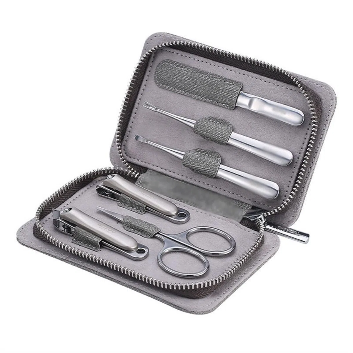 Nagelpflege-Set, 6-teiliges/Set tragbares Maniküre-Set, Nagelwerkzeuge for die Körperpflege, professionelles Maniküre-Pflegeset | Gris