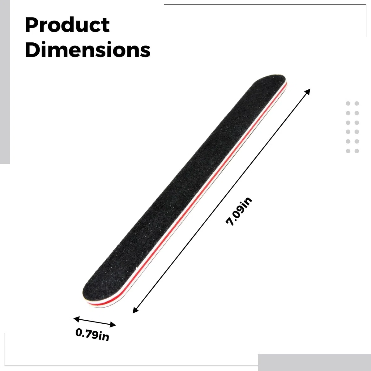 Nagelfeilen im Großpack, 18 cm, schwarz mit rotem Kern, 100/180 Körnung, doppelseitiges Schmirgelbrett für Maniküre und Pediküre, zum schnellen Formen, Glätten und gleichmäßige Kanten