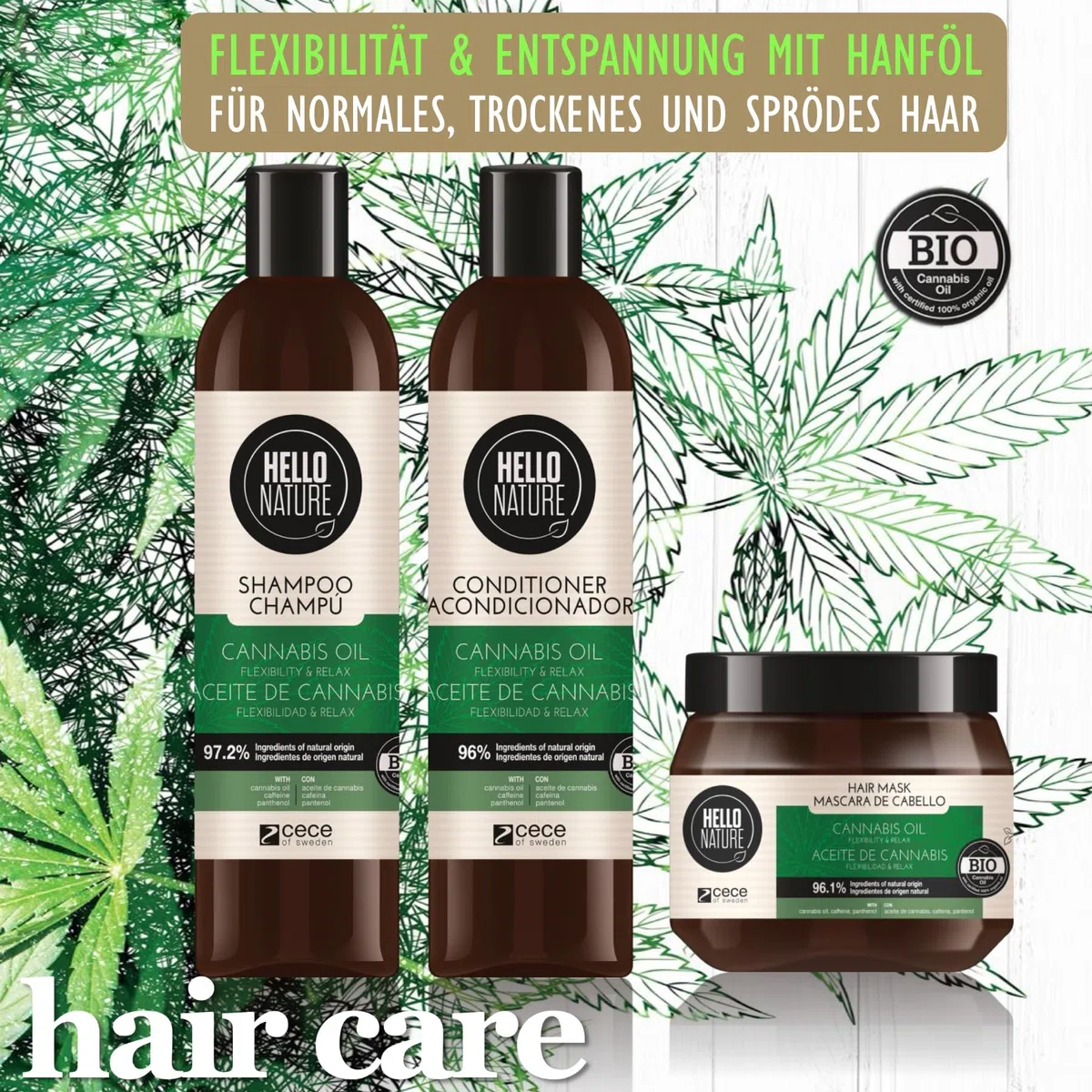 P-Beauty Körperpflege Set Damen 12-teilig mit Bio Hanfsamenöl für Haut & Haare - Duschgel, Bodylotion, Haarmaske, Shampoo, Handcreme & mehr - vegan & ohne Silikone - Geschenk Frau - Geschenkidee Damen