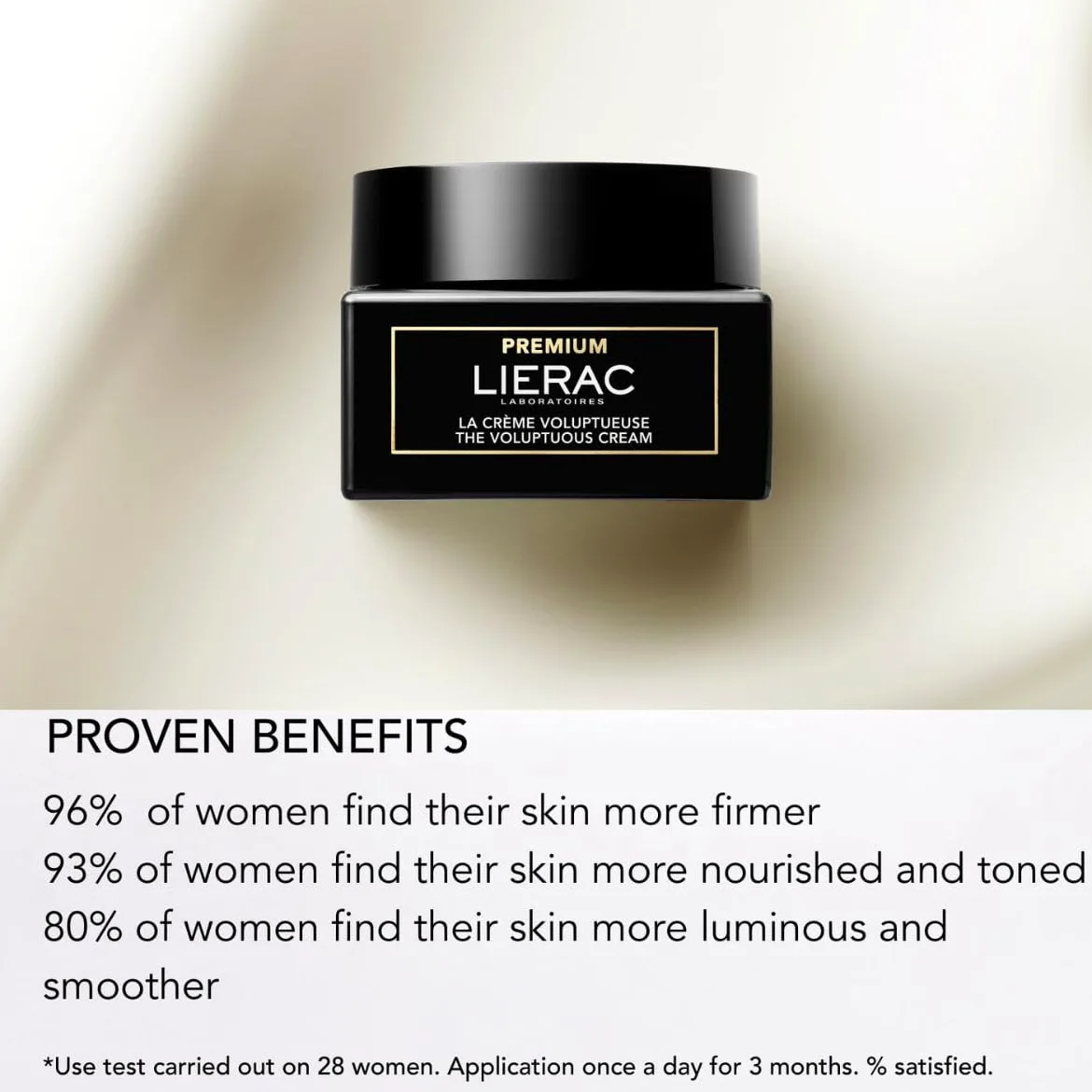 Lierac Premium Die Seidige Anti-Aging-Creme Globale Gesichtspflege mit Hyaluronsäure und Mattierendem Puder Feuchtigkeitsspendend Glättend Strahlend Für normale bis Mischhaut und empfindliche Haut