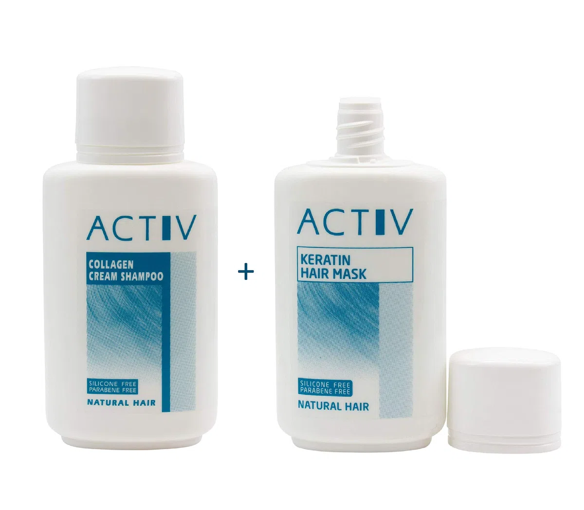 GFH ACTIV Pflegeset Echthaar Perücken Collagen Cream Shampoo + Keratin Hair Mask - Extensions Haarverlängerungen Toupets Haarteile Perücken