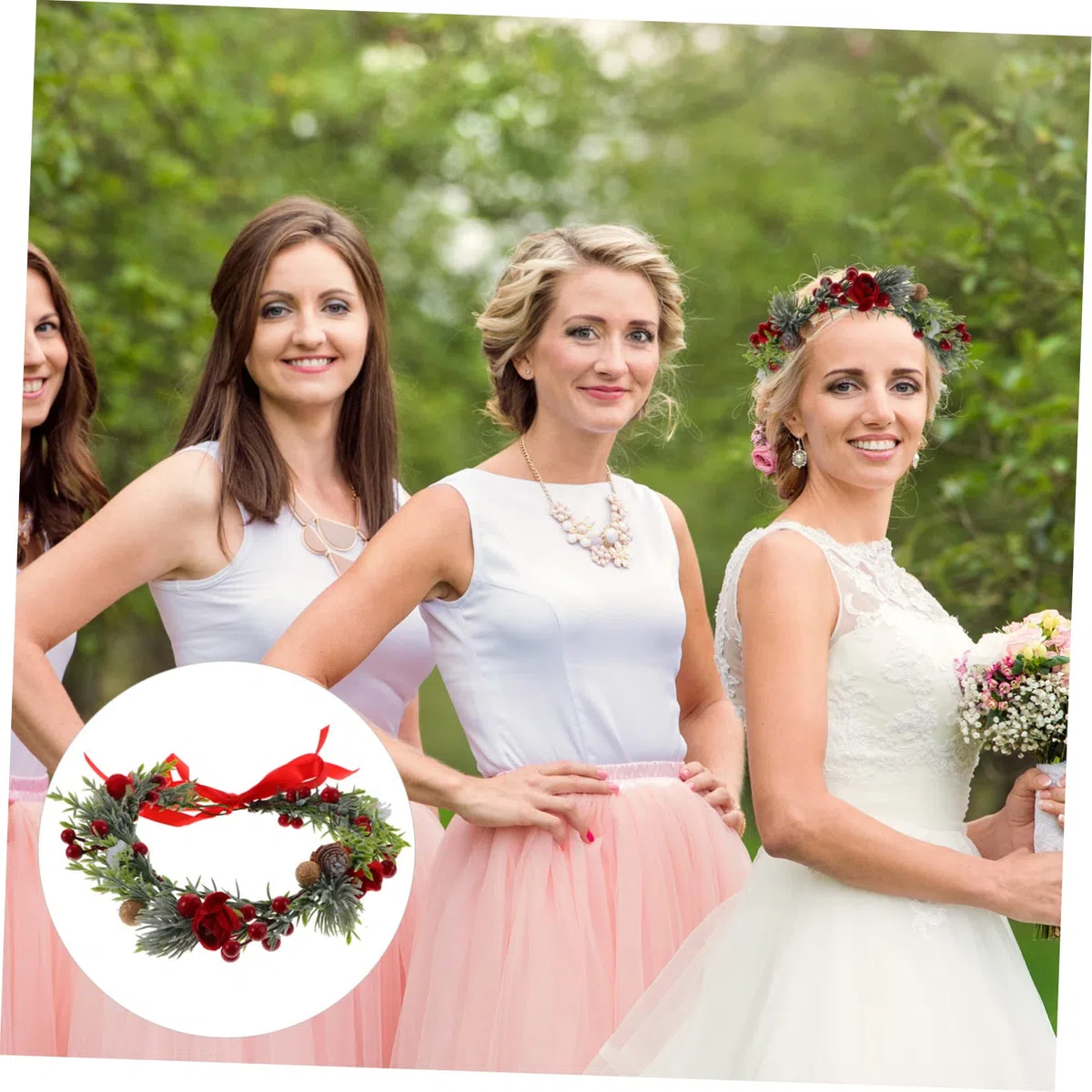 VALICLUD 5stücke Künstliche Blumenkrone Haarschmuck Mit Blattdesign Elegantes Stirnband Für Hochzeiten Festivals Und Kostüme Boho-inspiration Für Damen Leicht Und Bequem Für