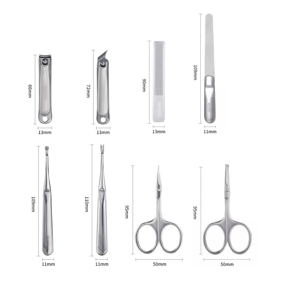 Nagelpflege-Set, 6-teiliges/Set tragbares Maniküre-Set, Nagelwerkzeuge for die Körperpflege, professionelles Maniküre-Pflegeset | Gris
