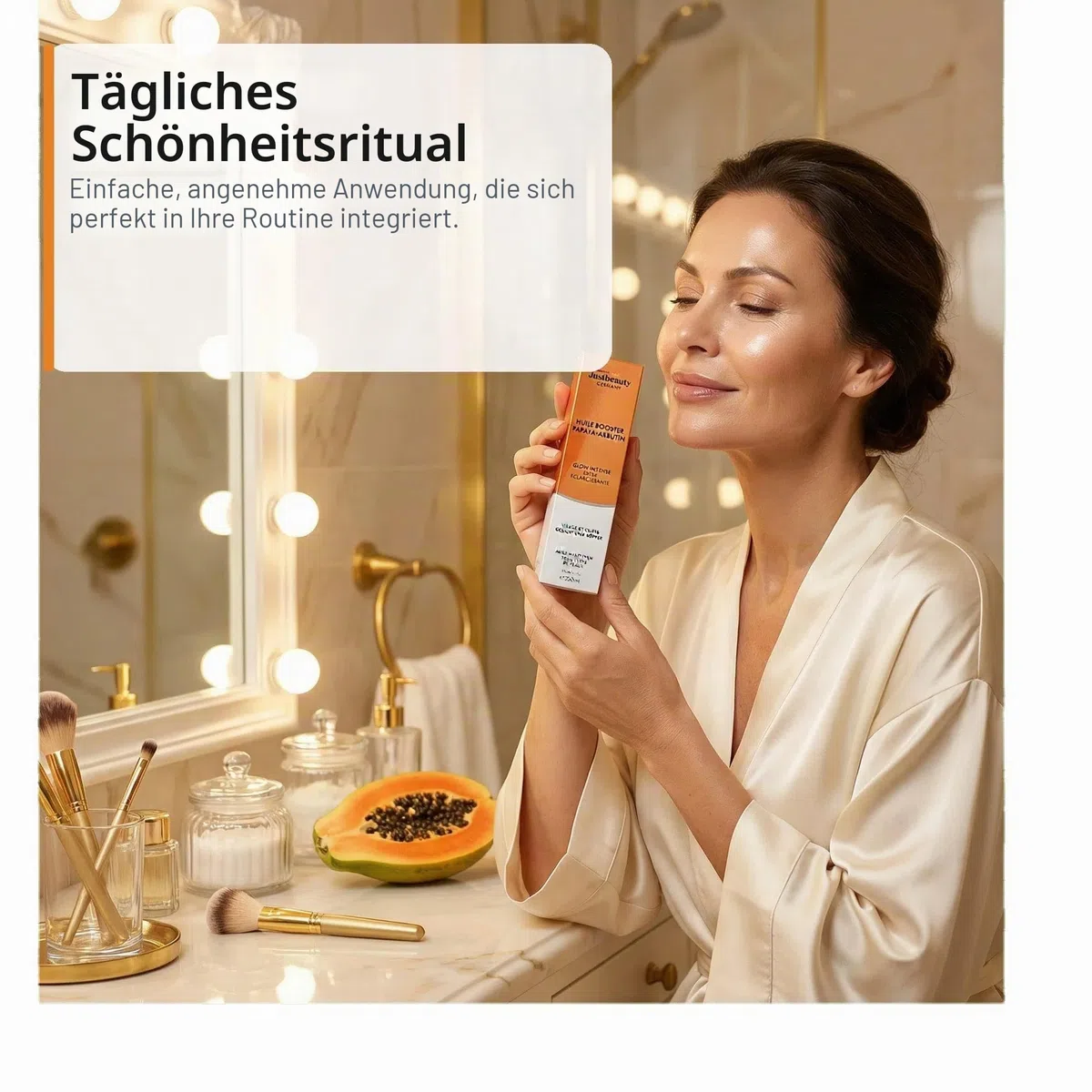 HUILE BOOSTER PERLE RARE PAPAYA – ARBUTIN Luxuriöses Gesichts- & Körperöl – Strahlender Teint, intensive Feuchtigkeit, gegen Pigmentflecken | 200 ml