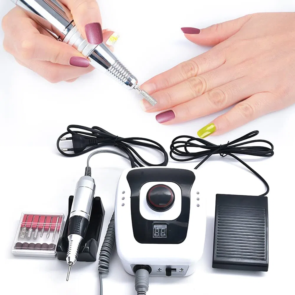 Nagelfräser Fräser Nägel max. 35.000 U/Min Elektrische Nagelfeile mit Fußpedal 13.9 x 11.3 x 7.1cm
