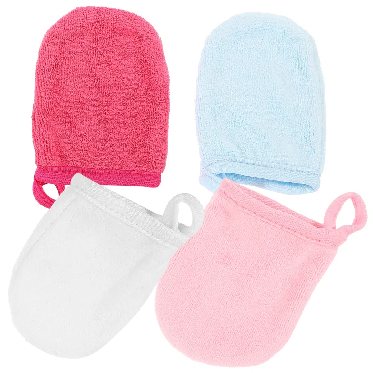 14 Sätze Mikrofaser Gesichtsreinigungshandschuhe Wiederverwendbare Makeup Praktische Waschhandschuhe Für Hautfreundliches Material Waschbar Und Langlebig Für Zuhause 4 Stück * 14