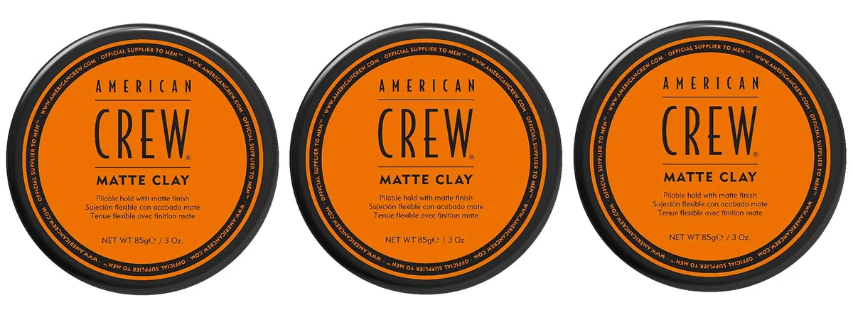 3er American Crew Matte Clay Mittlerer Bis Starker Halt Mattes Finish 85 g