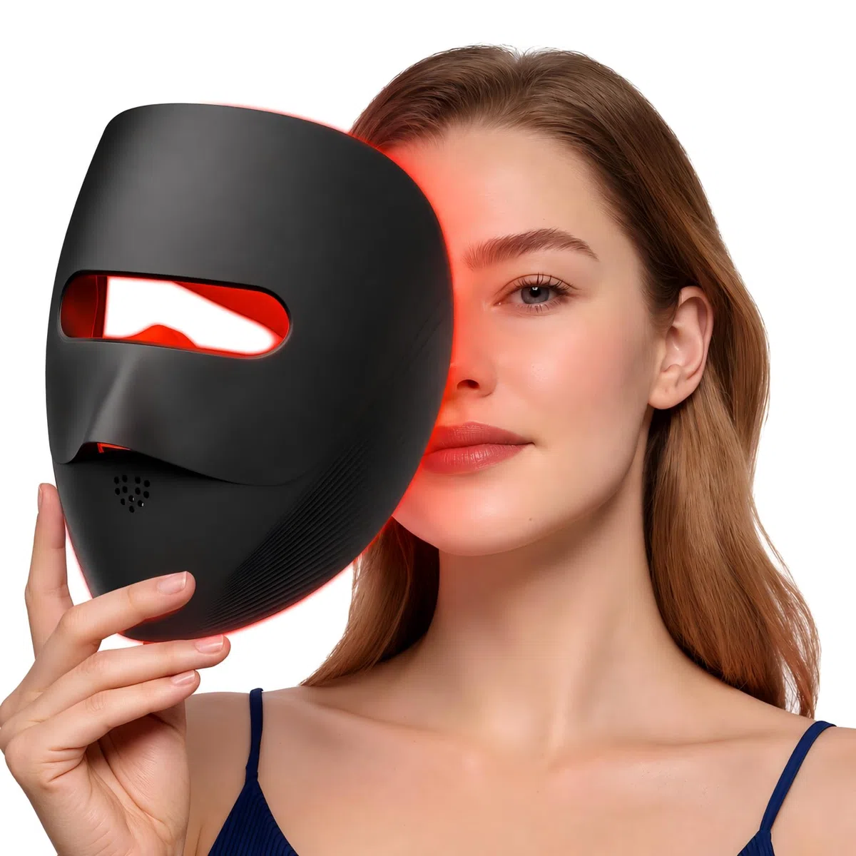 VRAIKO 9D LED Gesichtsmaske | Rotlicht Maske Gesicht mit 4 Modi, 328 LEDs, 3D Airflow Design & Light-Lock für Ultra-komfortables Gesichts-Spa | Premium Beauty Geschenke für Frauen Männer (schwarz)