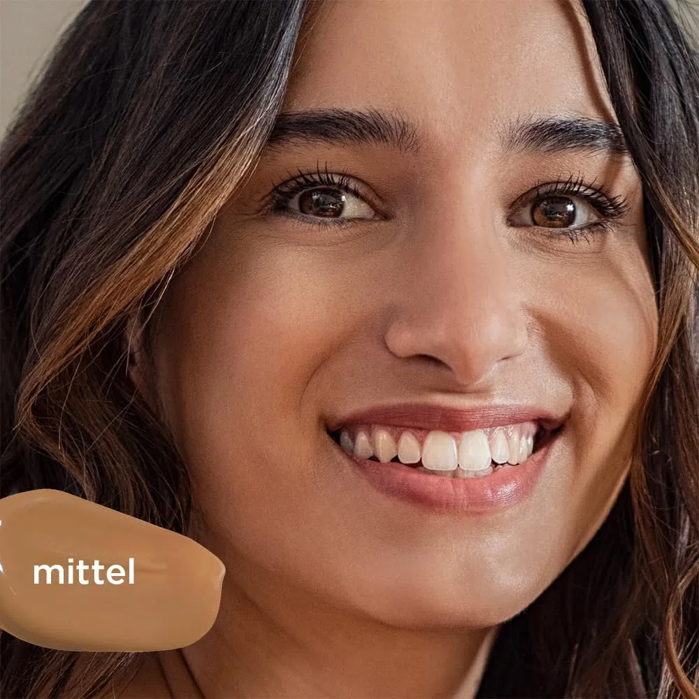 JUNGLÜCK Getöntes Serum Gesicht – Vegan | Pflegende Foundation mit Hyaluron | Gesichtsserum für einen natürlichen No-Make-Up Look mit leichter Deckkraft für einen gleichmäßigen Teint - Mittel