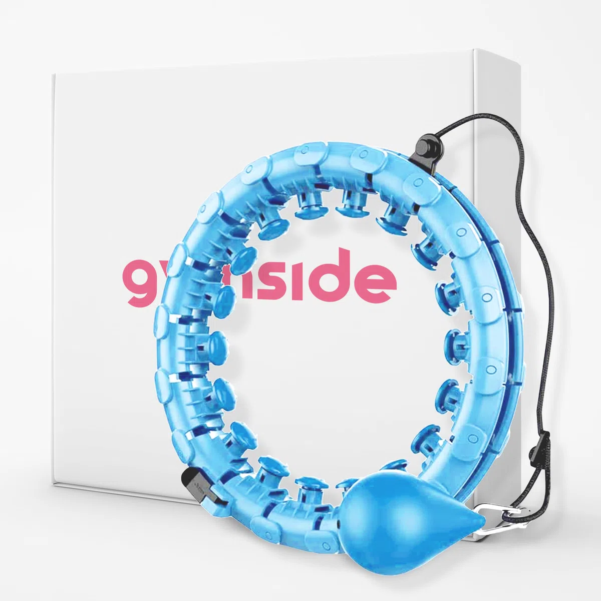 Hoopside Plus - Smart Hula Hoop zum ununterbrochen Hullern, Fällt Nicht herunter, geeignet für Anfänger, Hula Hoop zum abnehmen und fit Werden, mit Massagenoppen, 24 Abnehmbare Glieder (Blau)